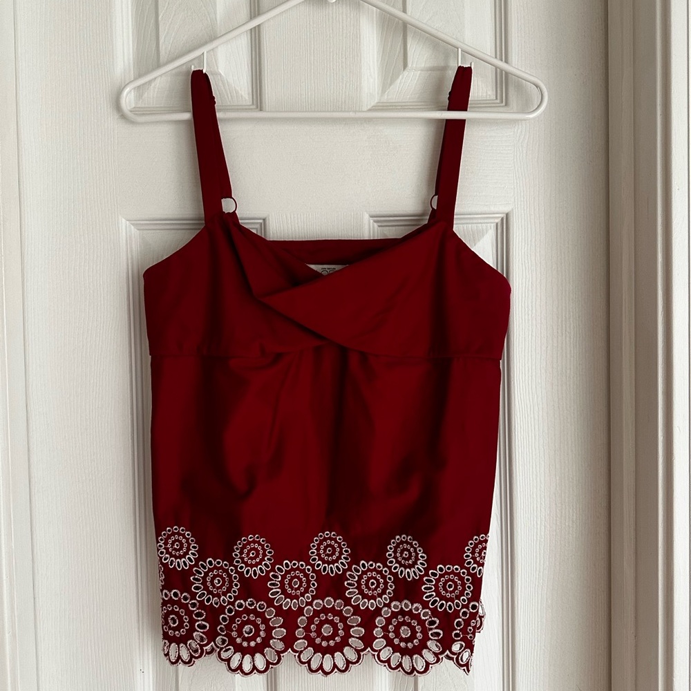 Ann Taylor LOFT Adjustable strap red Sleeveless Top 4P
